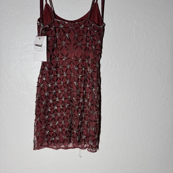 MAC DUGGAL beaded embellished Floral Beaded Rhinestones Mini Dress Size 4 Nwt - Picture 7 of 9